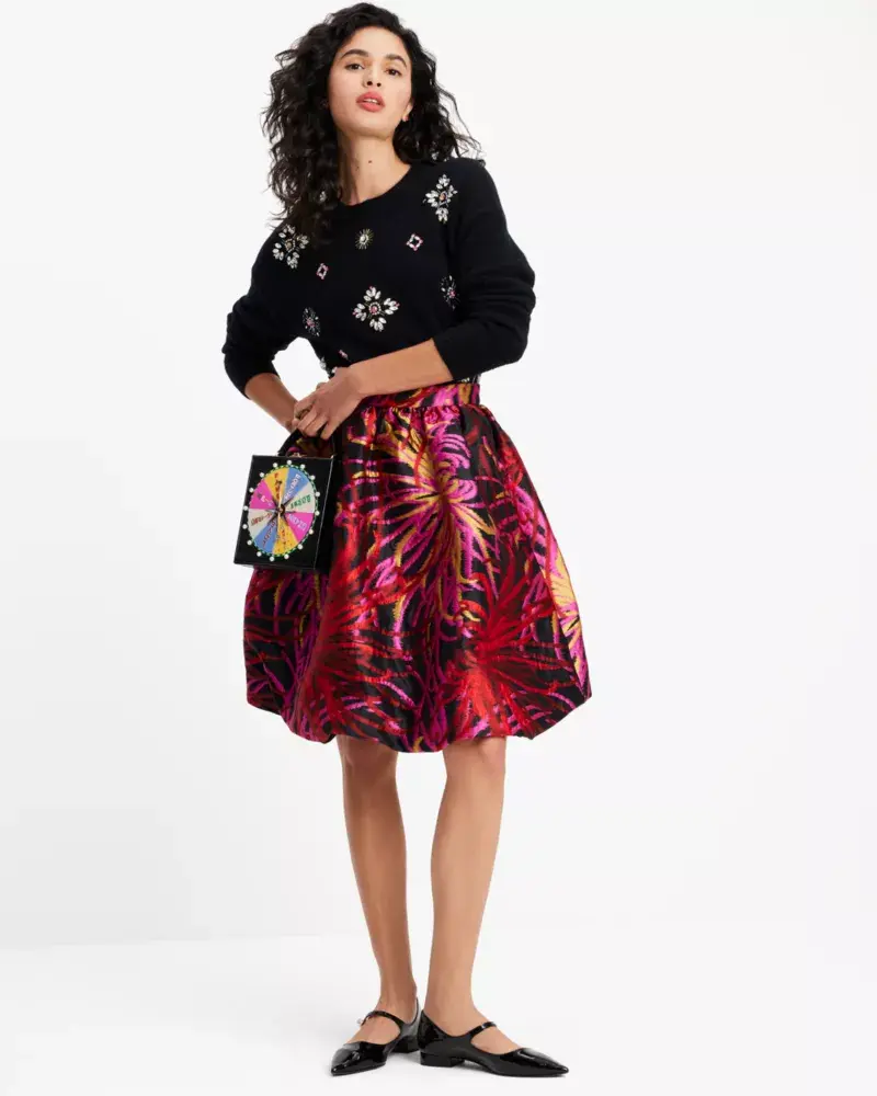 Kate Spade Winter Chrysanthemum Bubble Skirt. 2