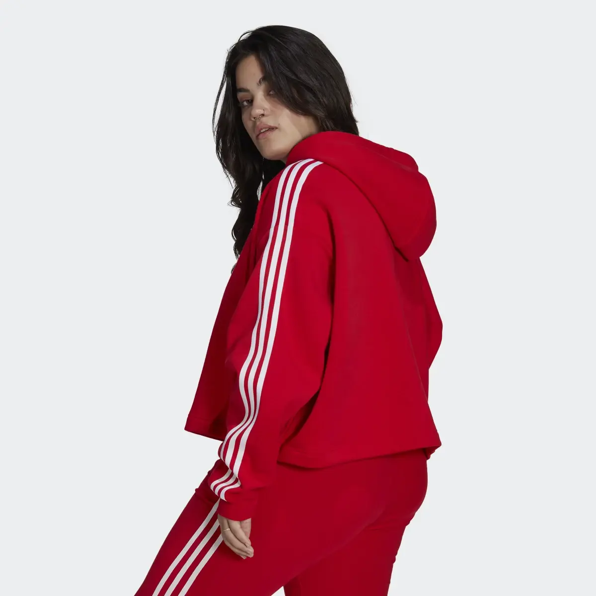 Adidas Adicolor Classics Crop Hoodie (Plus Size). 3