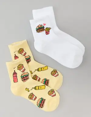 Burgers & Fries Boyfriend Sock 2-Pack
