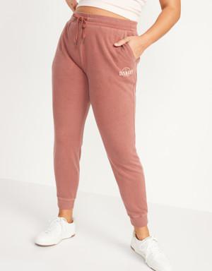 Mid-Rise Tie-Dyed Logo-Graphic Sweatpants for Women brown