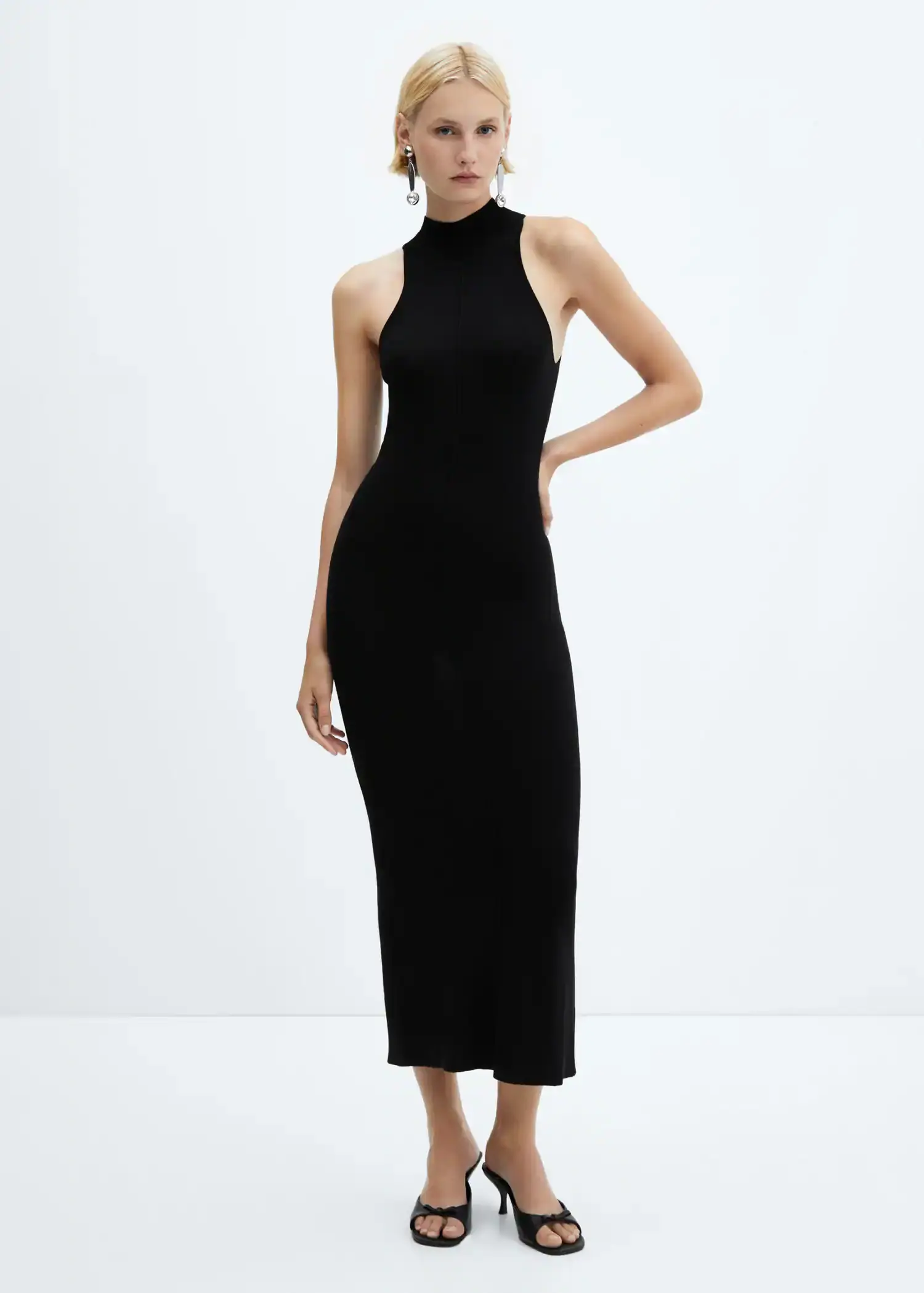 Mango Fitted dress with back slit. 2
