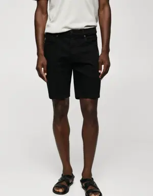 Regular-fit denim bermuda shorts