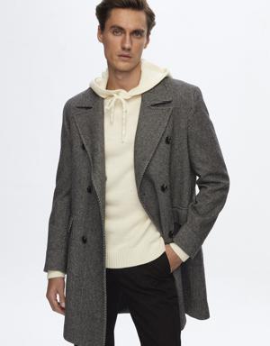 Damat Regular Fit Siyah Kruvaze Palto