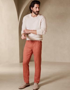 Slim Linen-Cotton Traveler Pant pink