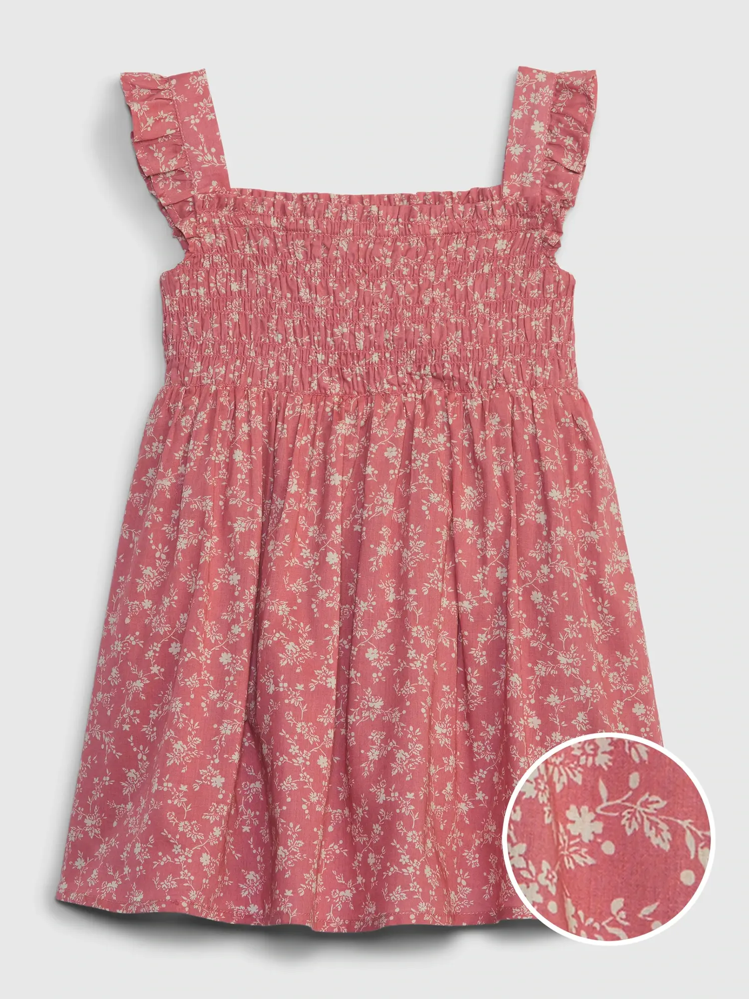 Gap Toddler Floral Smocked Dress pink. 1