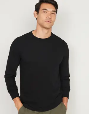 Soft-Washed Long-Sleeve Curved-Hem T-Shirt for Men black