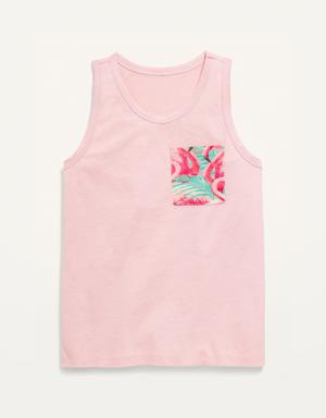 Softest Printed Pocket Tank Top for Boys pink
