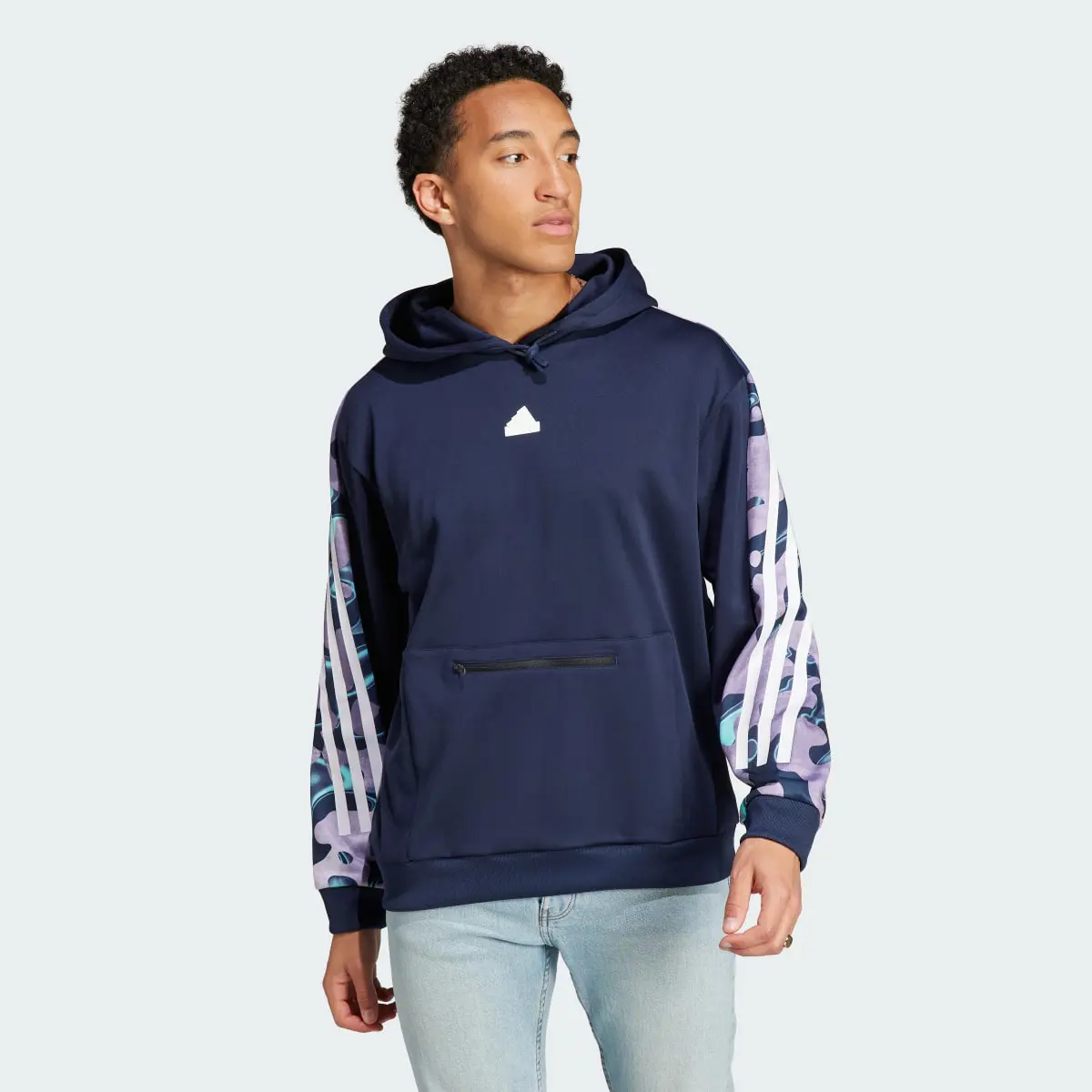 Adidas Future Icons Allover Print Hoodie. 2