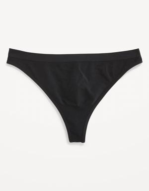 Low-Rise Seamless Thong Underwear for Women black