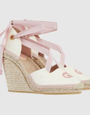 Women's espadrille with ribbon tie