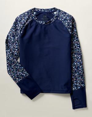 Girl Long Sleeve Rashguard blue