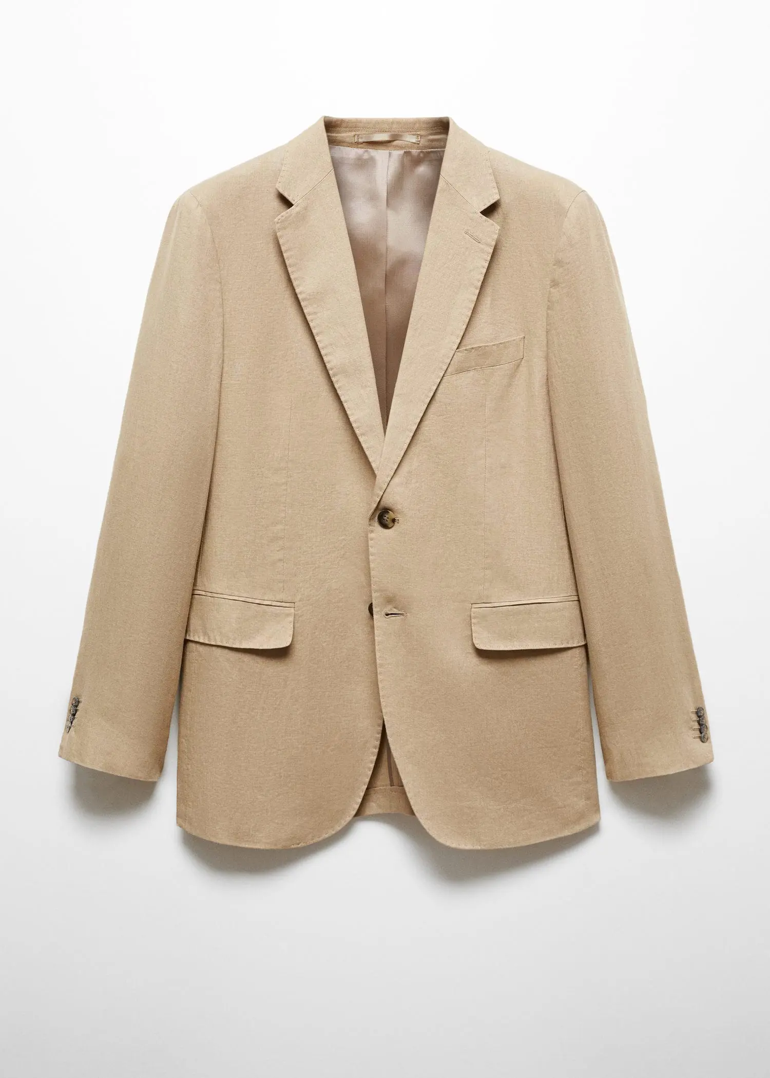 Mango 100% linen slim-fit suit jacket. 1