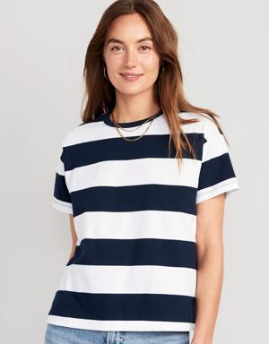 Vintage Striped T-Shirt for Women blue