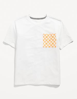 Softest Short-Sleeve Printed Pocket T-Shirt for Boys orange