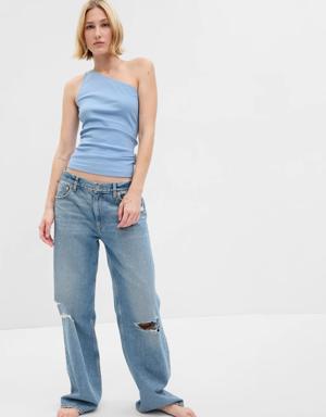 Gap Rib One-Shoulder Tank Top blue