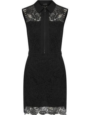 Diva Lace Detailed Black Cocktail Dress