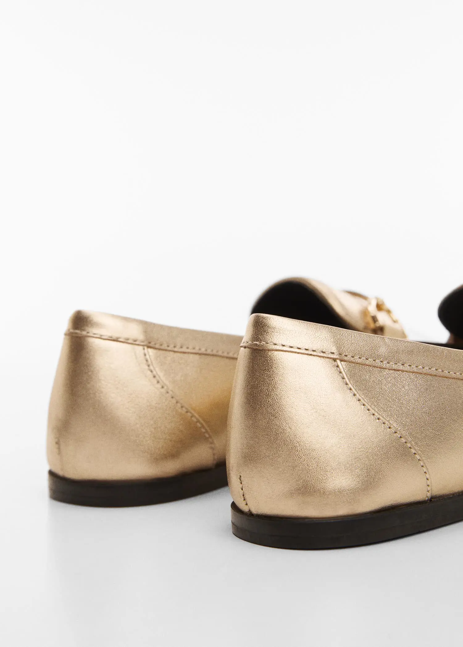 Mango Leather moccasins with metallic detail. 2