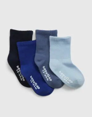 Toddler Cotton Crew Socks (4-Pack) multi