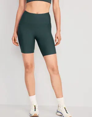 High-Waisted PowerSoft Biker Shorts for Women -- 8-inch inseam green