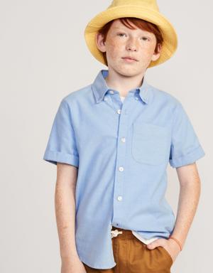 Short-Sleeve Oxford Shirt for Boys blue