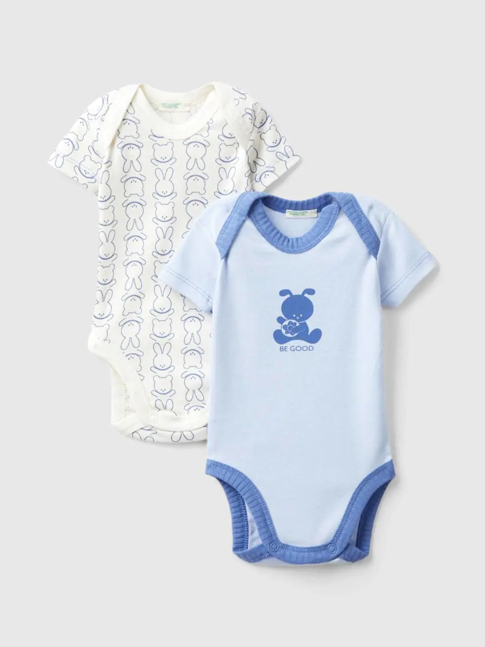 Benetton two short sleeve bodysuits in organic cotton. 1