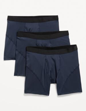 Go-Dry Cool Performance Boxer-Briefs Underwear 3-Pack -- 5-inch inseam blue