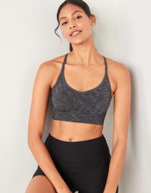 Old Navy Light Support Seamless Convertible Racerback Sports Bra for Women XS-4X gray