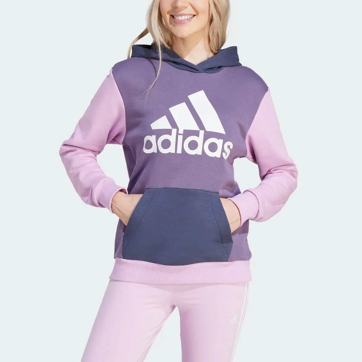 Adidas Sweat-shirt à capuche en molleton à logo Essentials Boyfriend. 1