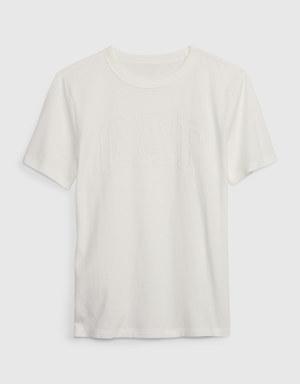 Kids Organic Cotton Gap Logo T-Shirt white