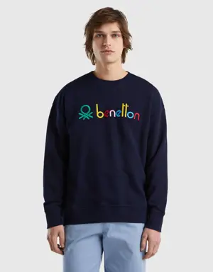 logoed 100% cotton sweatshirt