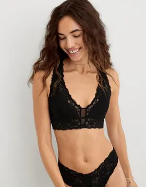 Show Off Eyelash Lace Padded Plunge Bralette