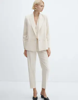 Double-breasted suit blazer
