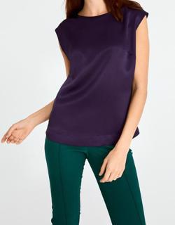 Silk Cap Sleeve Blouse