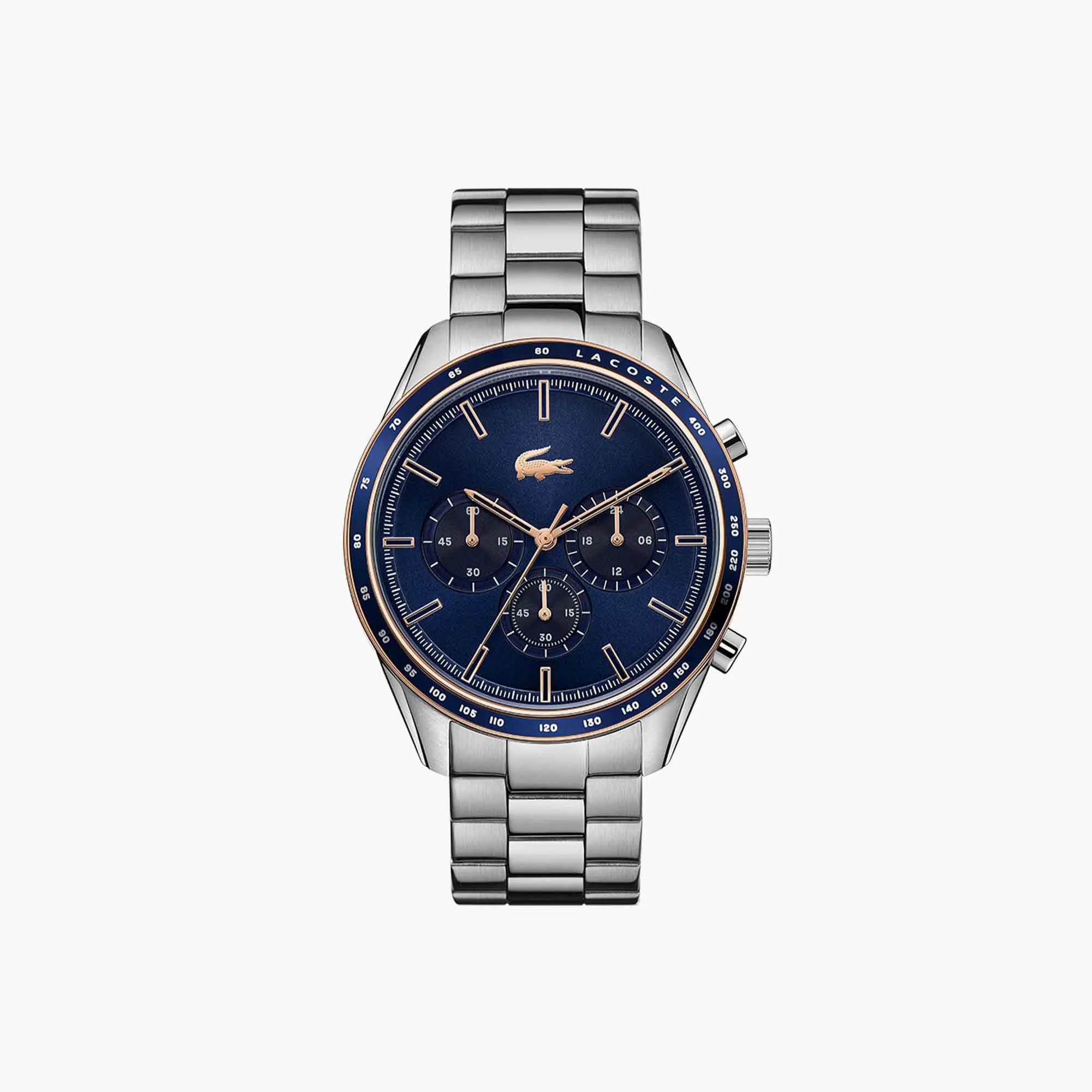 Lacoste Reloj Boston azul marino con cronógrafo y correa de acero inoxidable. 2