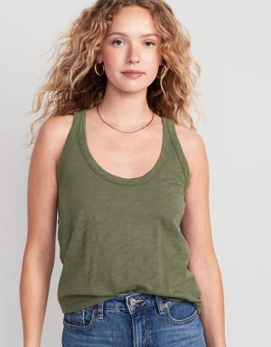 EveryWear Slub-Knit Tank Top for Women green