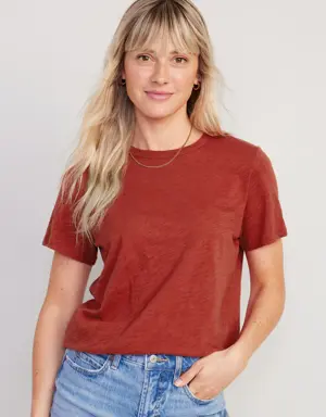 Old Navy EveryWear Slub-Knit T-Shirt for Women red