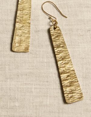Rippled Cast Long Earrings &#124 Aureus + Argent gold