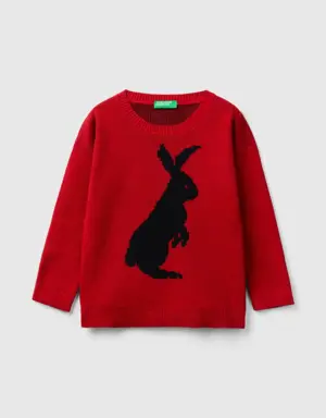 sweater with bunny design