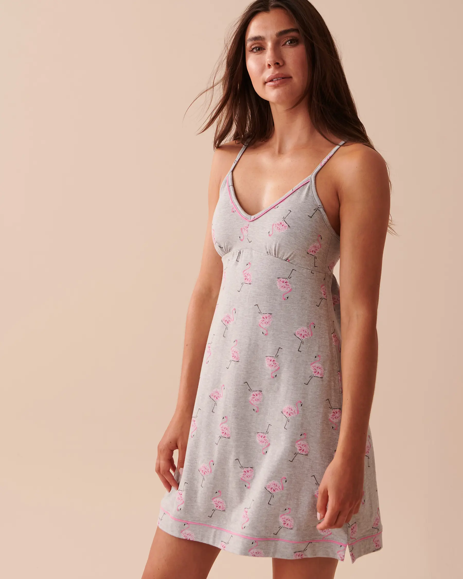 La Vie en Rose Cotton Pink Flamingo Nightie. 1