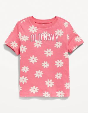 Unisex Printed Logo-Graphic T-shirt for Toddler pink