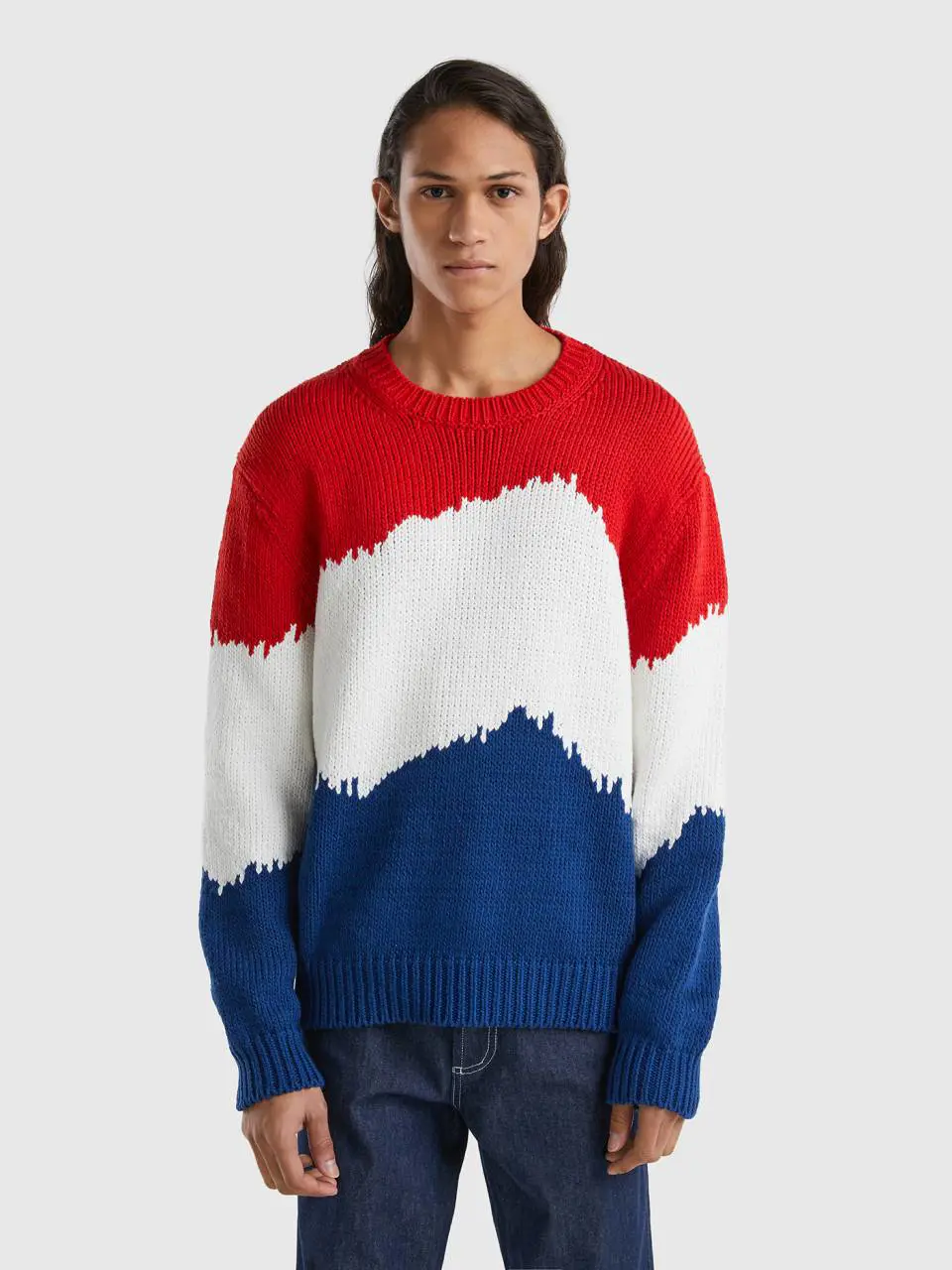 Benetton color block sweater. 1