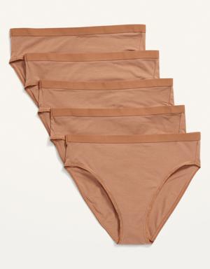 Old Navy High-Waisted Supima® Cotton Bikini Underwear 5-Pack for Women brown