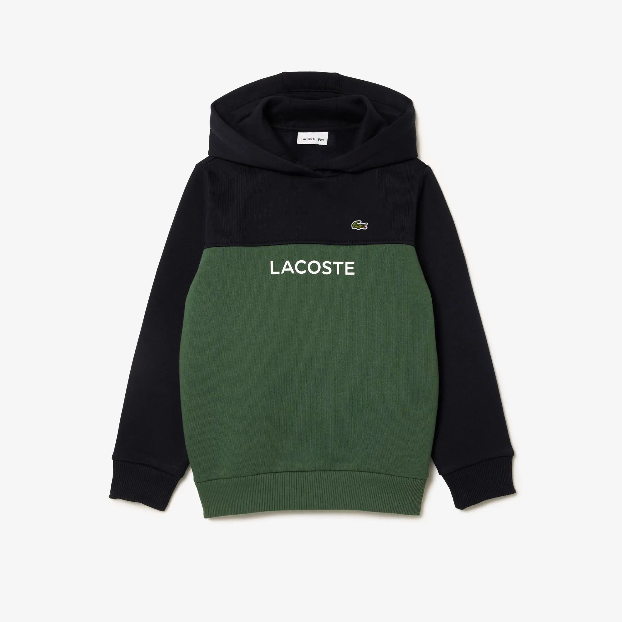 Lacoste Kids’ Cotton Flannel Colourblock Hoodie. 1