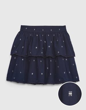 Kids Crinkle Gauze Ruffle Skort blue