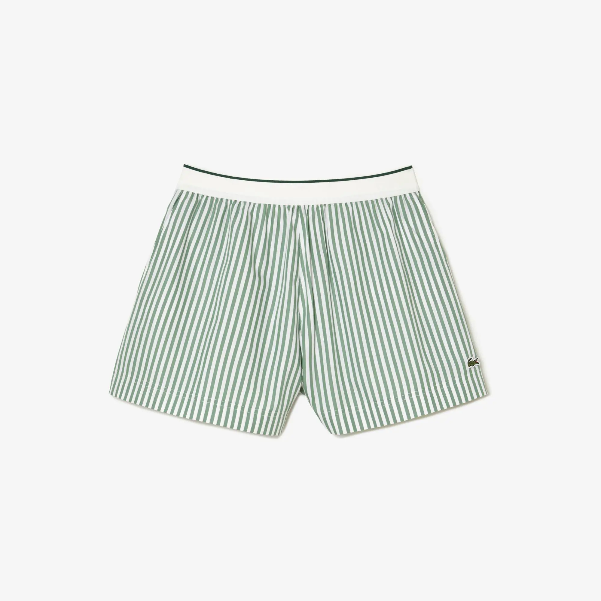 Lacoste Women’s Striped Cotton Poplin Shorts. 2