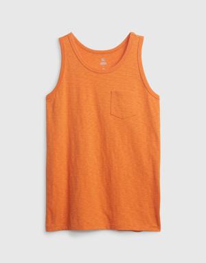 Gap Kids 100% Organic Cotton Graphic Tank Top orange