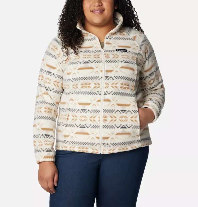 Columbia Women's Benton Springs™ Printed Full Zip Fleece Jacket - Plus Size. 1
