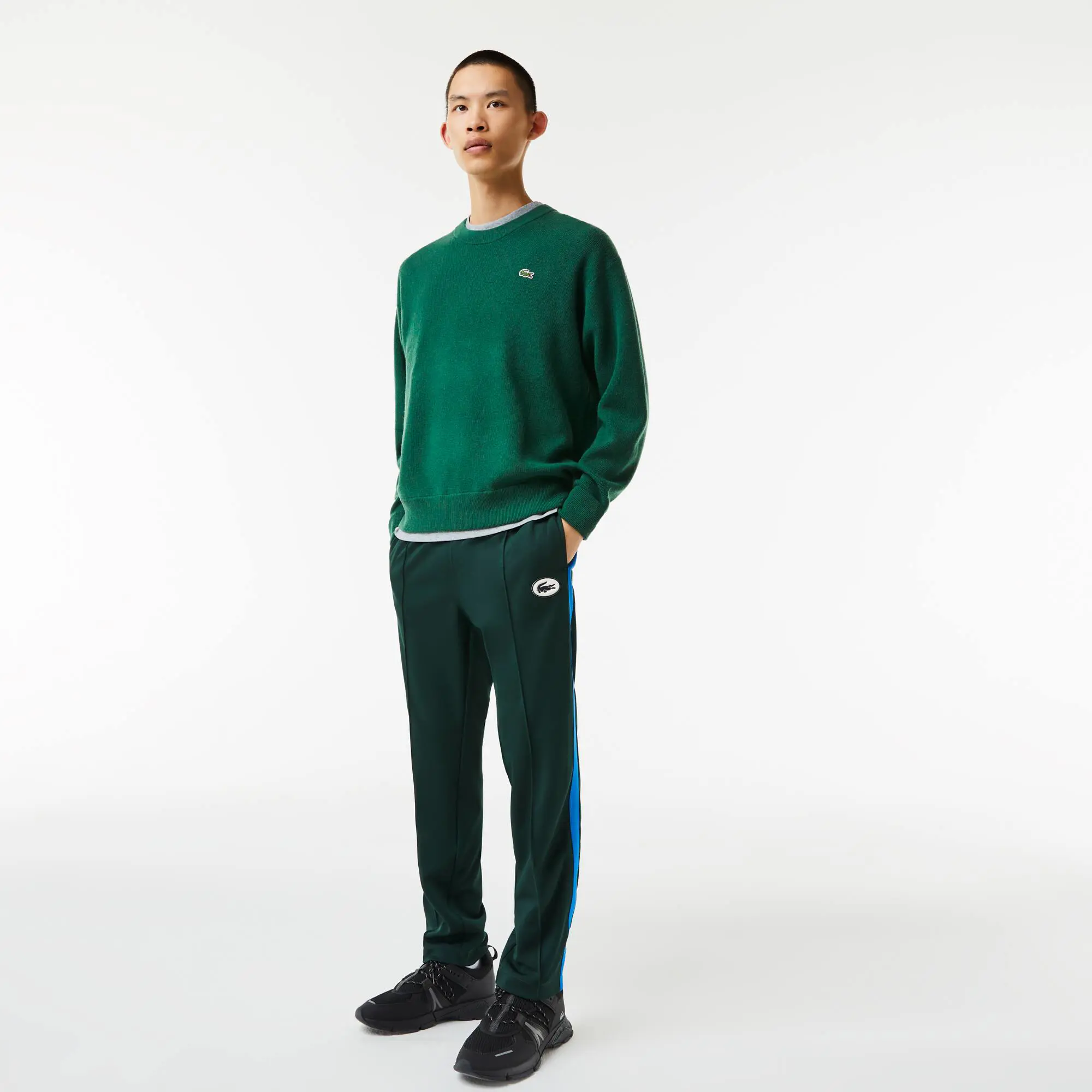 Lacoste Pull homme Lacoste relaxed fit col rond en laine. 1
