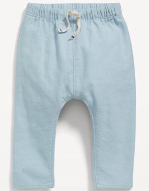 Unisex U-Shaped Linen-Blend Pants for Baby blue