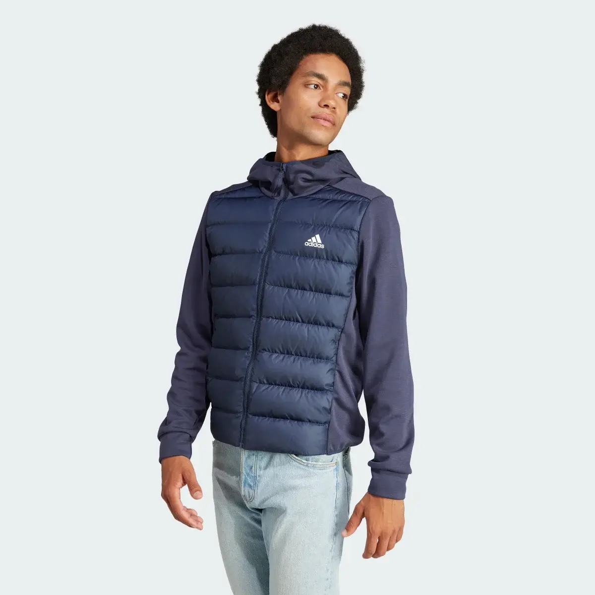 Adidas Essentials Hybrid Down Hooded Jacket. 2